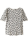 モノトーンフラワータックスリーブブラウス【オンラインショップ限定】