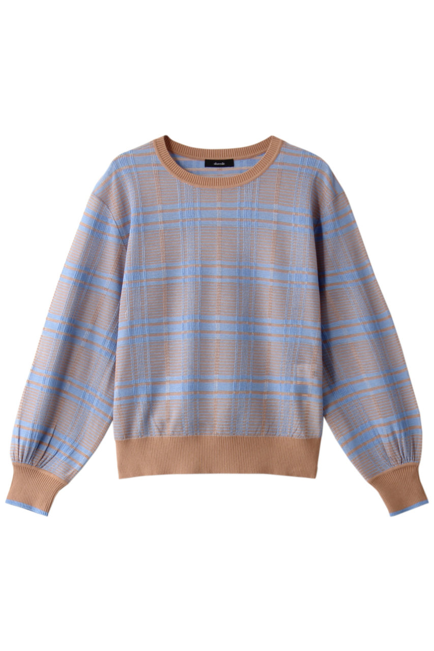 Allureville アルアバイル シアーチェックプルオーバー コーラル の通販 Elleshop エル ショップ