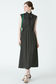 【Loulou Willoughby】デシンドットノースリーブワンピース