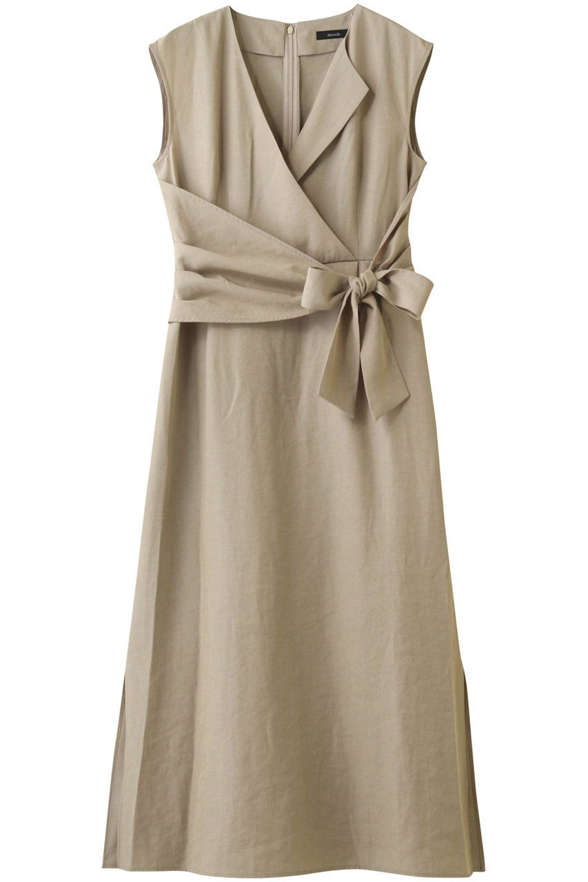 Allureville アルアバイル シャンブレーカシュクールマキシワンピース グレージュ の通販 Elleshop エル ショップ