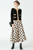 【Loulou Willoughby】ポルカドットタックギャザースカート