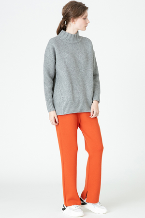 LANAスムーススリットフレアパンツ