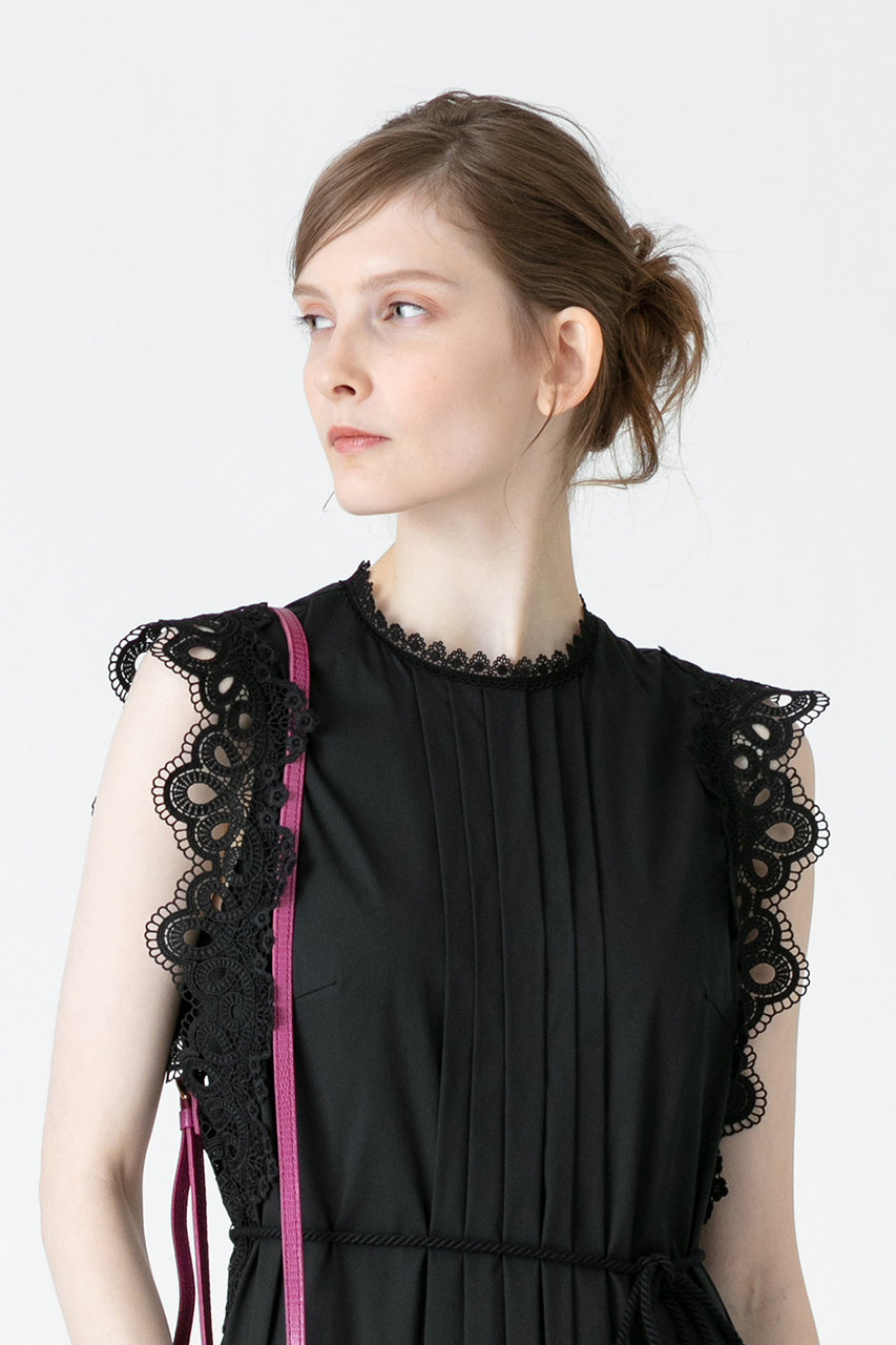 Allureville アルアバイル Loulou Willoughby レーストリミングワンピース ブラック の通販 Elleshop エル ショップ