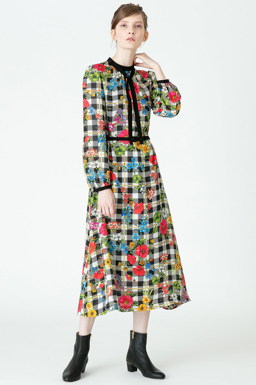 Allureville アルアバイル 予約販売 Loulou Willoughby ボタニカルチェックワンピース ホワイト の通販 Elleshop エル ショップ