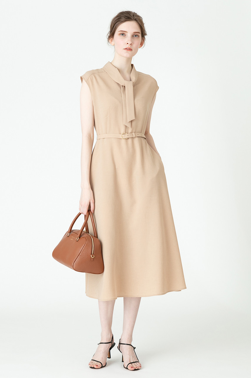 Allureville アルアバイル ベルト付きタイワンピース ベージュ の通販 Elleshop エル ショップ