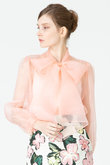 【LOULOU WILLOUGHBY】シルクオーガンリボンブラウス