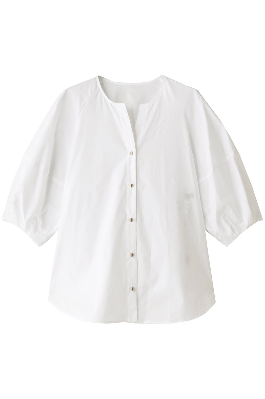 アルアバイル/allurevilleのタイプライタースラッシュネックシャツ(ホワイト/20222013150-63-020)