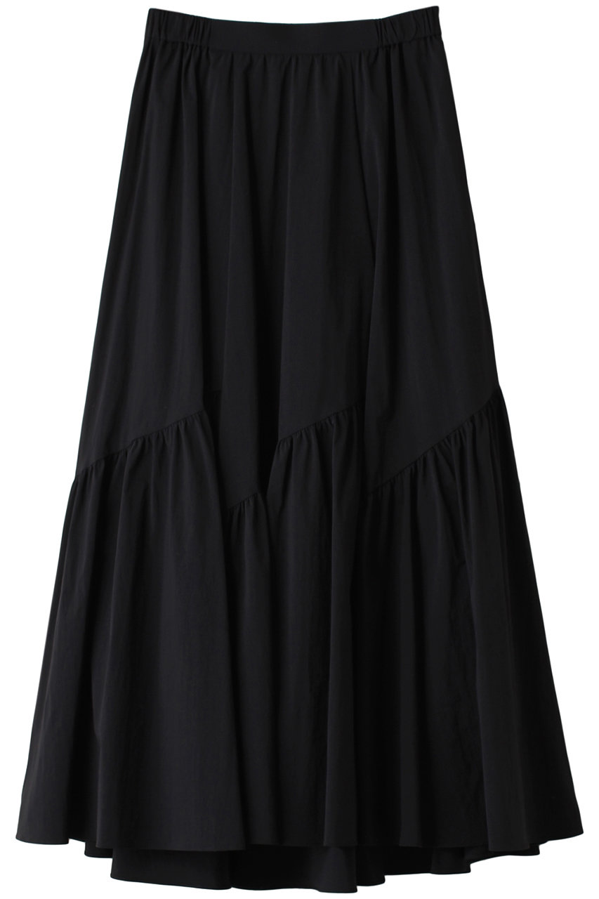 アルアバイル/allurevilleのバイヤスキリカエギャザースカート(ブラック/20222011210-04-020)