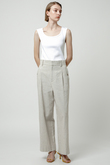 ヘビーリネンタックワイドパンツ