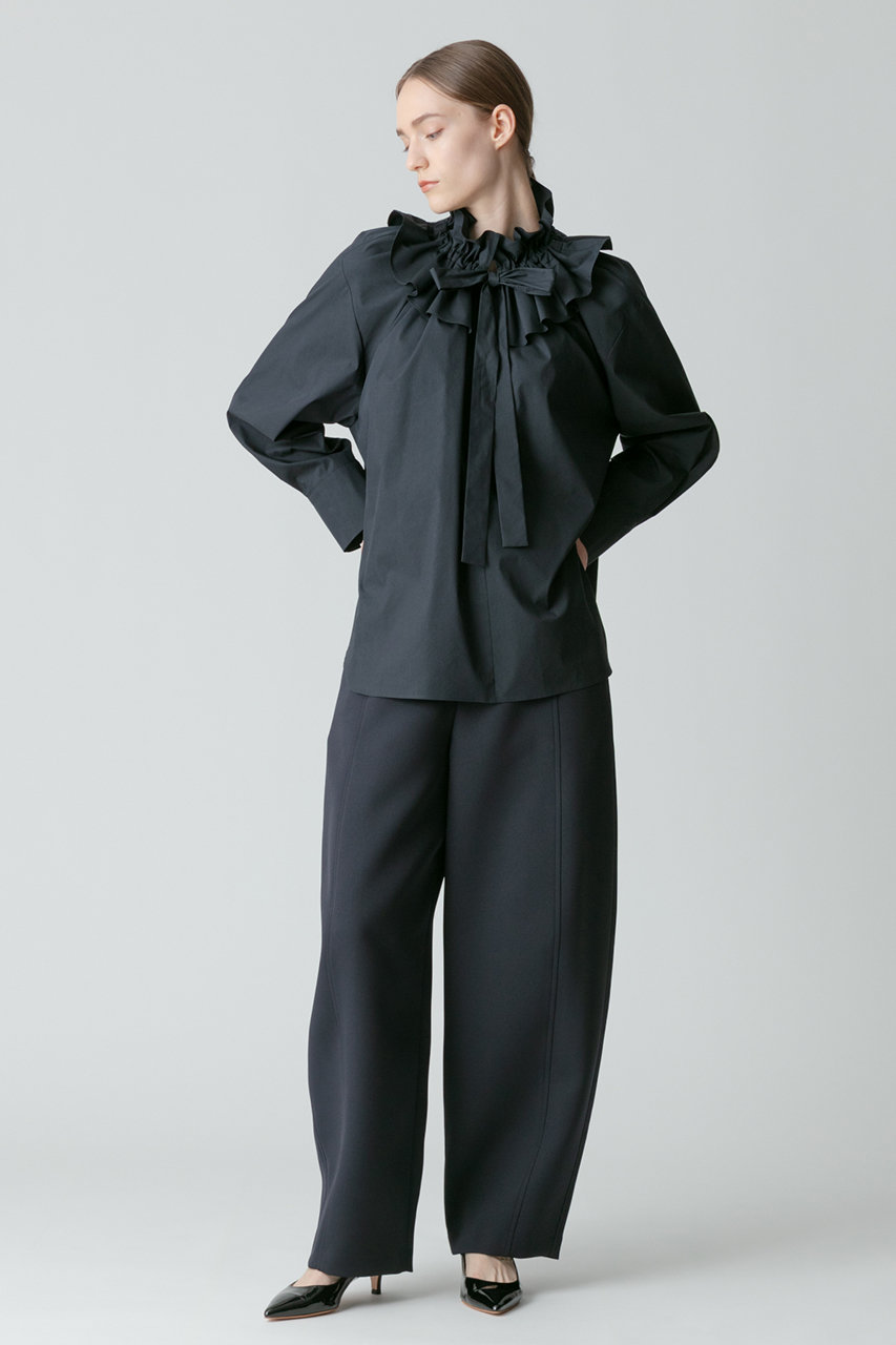 allureville(アルアバイル)｜タイプライターダブルフリルブラウス  