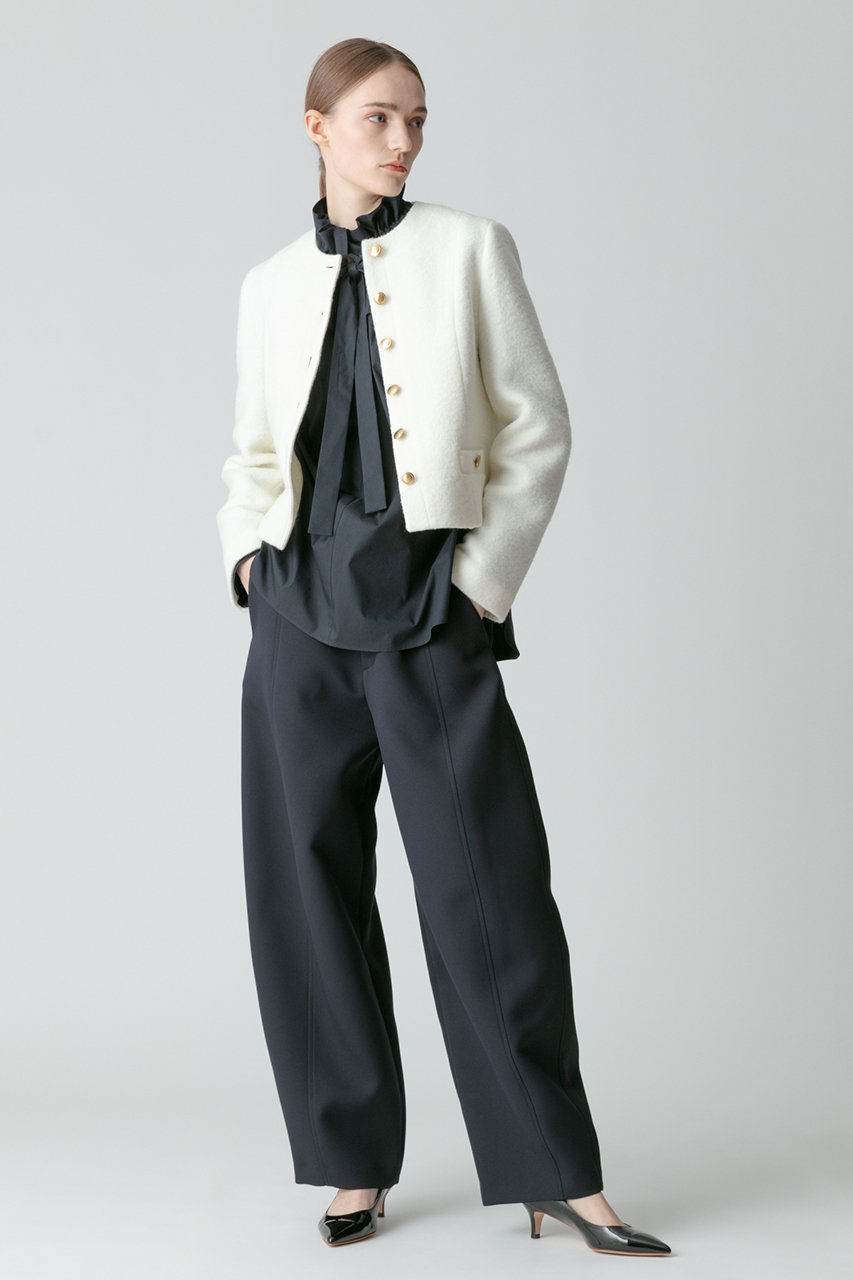 ♢美品♢ アルアバイル allureville 23AW フリルブラウス 黒 allureville(アルアバイル)｜タイプライターダブルフリル