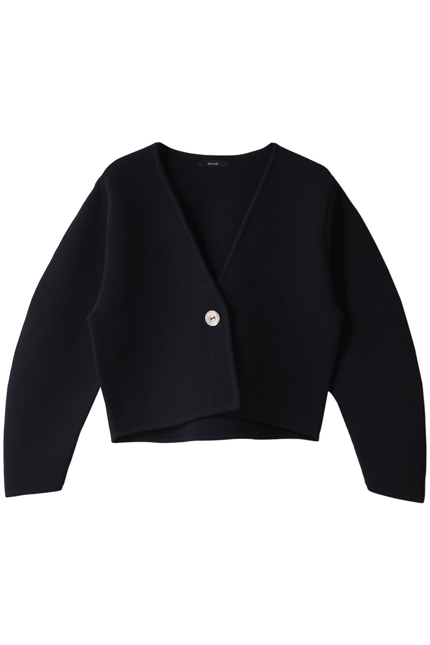 アルアバイル/allurevilleのガーターニットショートジャケット(ネイビー/20241016170-65-020)