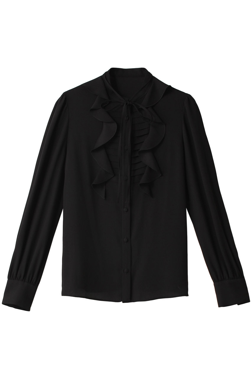 allureville 【Loulou Willoughby】フロントタックラッフルブラウス (ブラック, 2) アルアバイル ELLE SHOP allureville 【Loulou Willoughby】フロントタックラッフルブラウス (ブラック, 2) アルアバイル ELLE SHOP