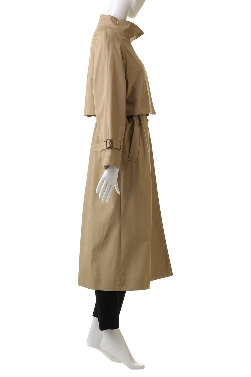 allureville(アルアバイル)｜オーバーラップスタンドコート/ベージュ