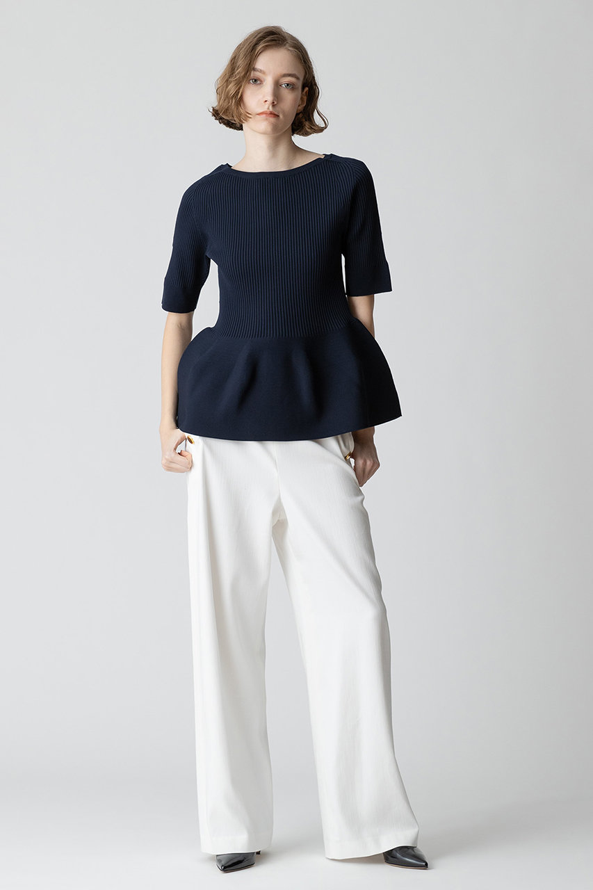 allureville(アルアバイル)｜デニムライクマリンパンツ/ホワイト の