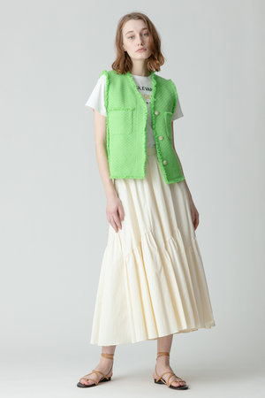 アルアバイル/allurevilleのラスティックツイードフリンジジレ(110800/110806)