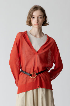 アルアバイル/allurevilleのシアーカノコスキッパーネックプルオーバー(110300/110301)