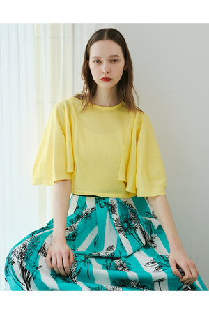 アルアバイル/allurevilleの【LOULOU WILLOUGHBY】ミニ丈フレアスリーブプルオーバー(110100/110102)