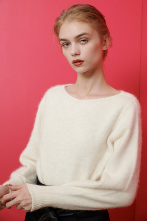 アルアバイル/allurevilleの【Loulou Willoughby】カシミヤ混2WAY V プルオーバー(110300/110301)