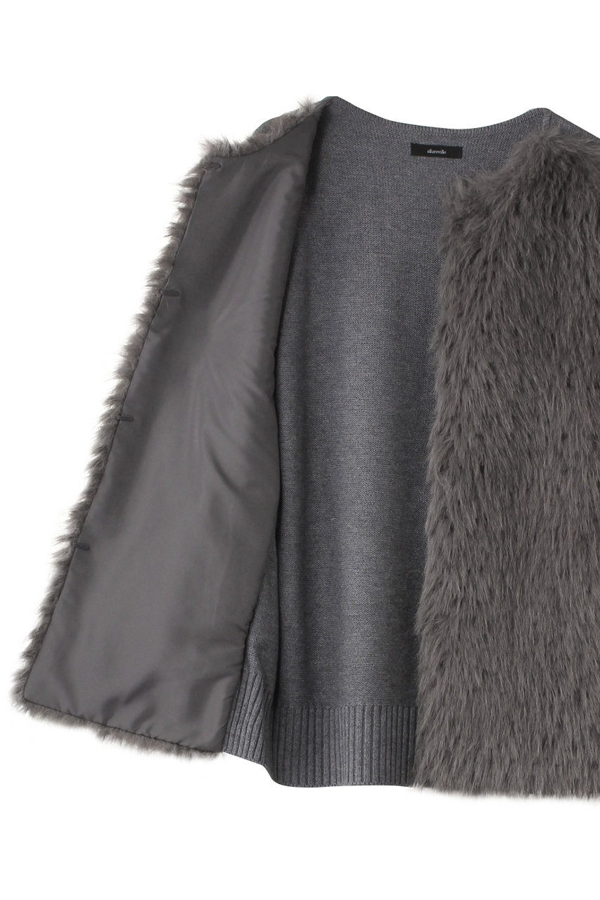 allureville(アルアバイル)｜JQフェイクファーコンビニットジレ/ミント