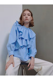 アシメラッフルブラウス