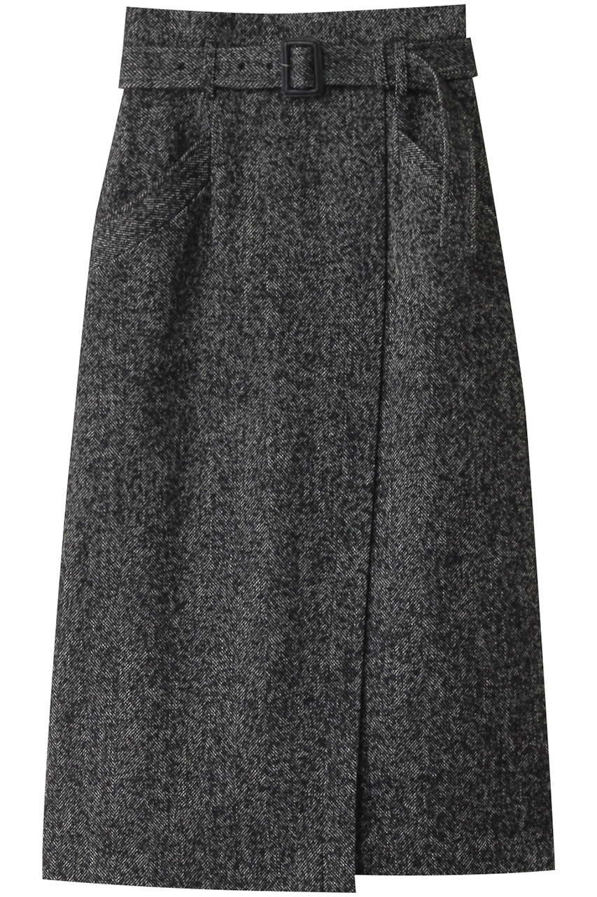 allureville ヘリンボンツイードナロースカート B (ブラック, 2) アルアバイル ELLE SHOP allureville ヘリンボンツイードナロースカート B (ブラック, 2) アルアバイル ELLE SHOP
