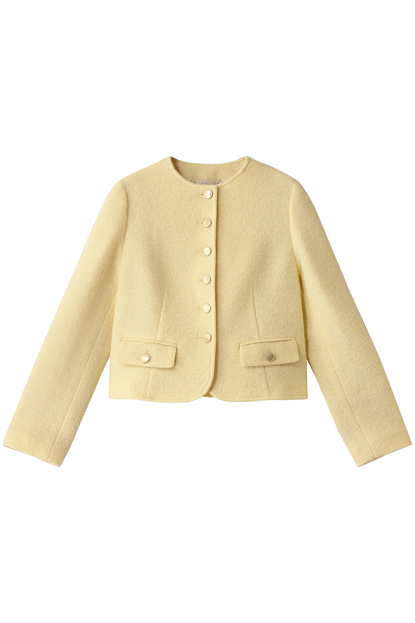 アルアバイル/allurevilleのブークレーノーカラージャケット(イエロー/20242010280-02-020)