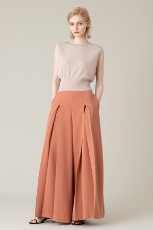 アルアバイル/allurevilleの【LOULOU WILLOUGHBY】ジョーゼットタックワイドパンツ(110600/110601)