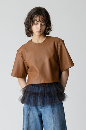 アルアバイル/allurevilleのフェイクレザーTブラウス(110400/110402)