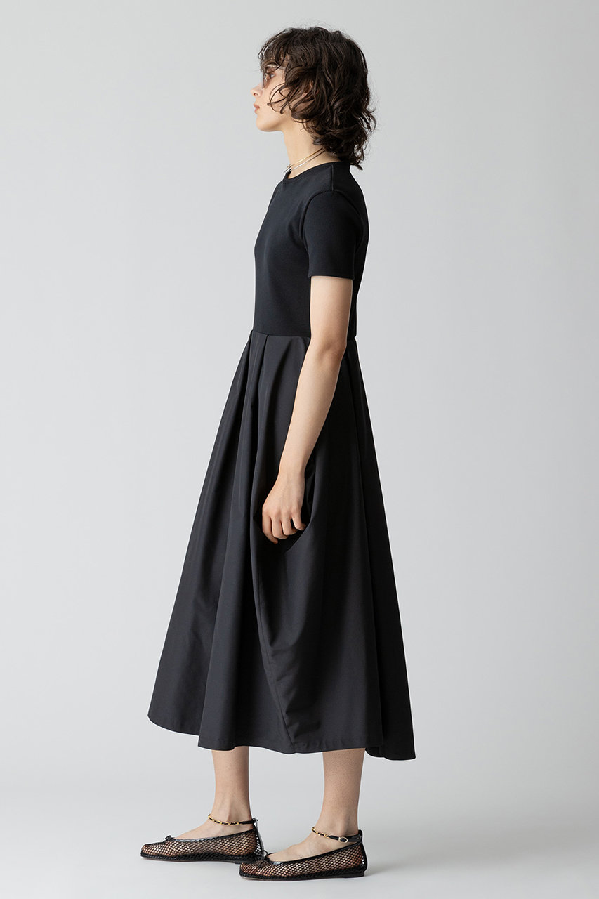 allureville(アルアバイル)｜リブカットドッキングワンピース/ブラック  