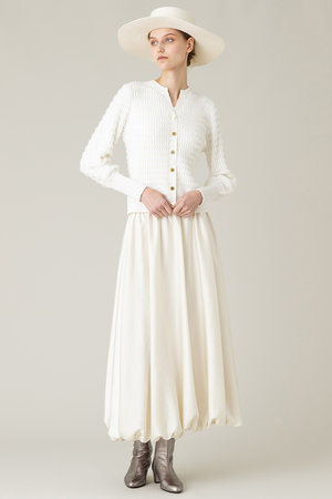 アルアバイル/allurevilleの【LOULOU WILLOUGHBY】フェザーリブボーダーカーディガン(110300/110303)