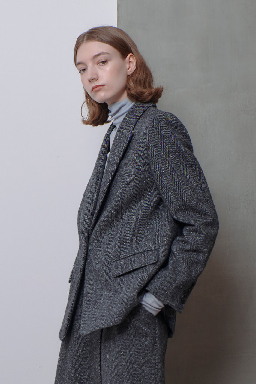 allureville(アルアバイル)｜ヘリンボンツイードテーラードジャケット