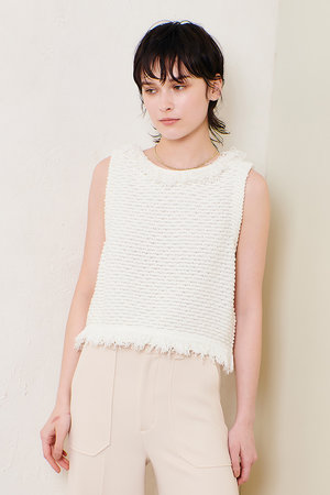 allureville ホワイトリブセーター ◇ キリカエリブプルオーバー|allureville OFFICIAL SITE