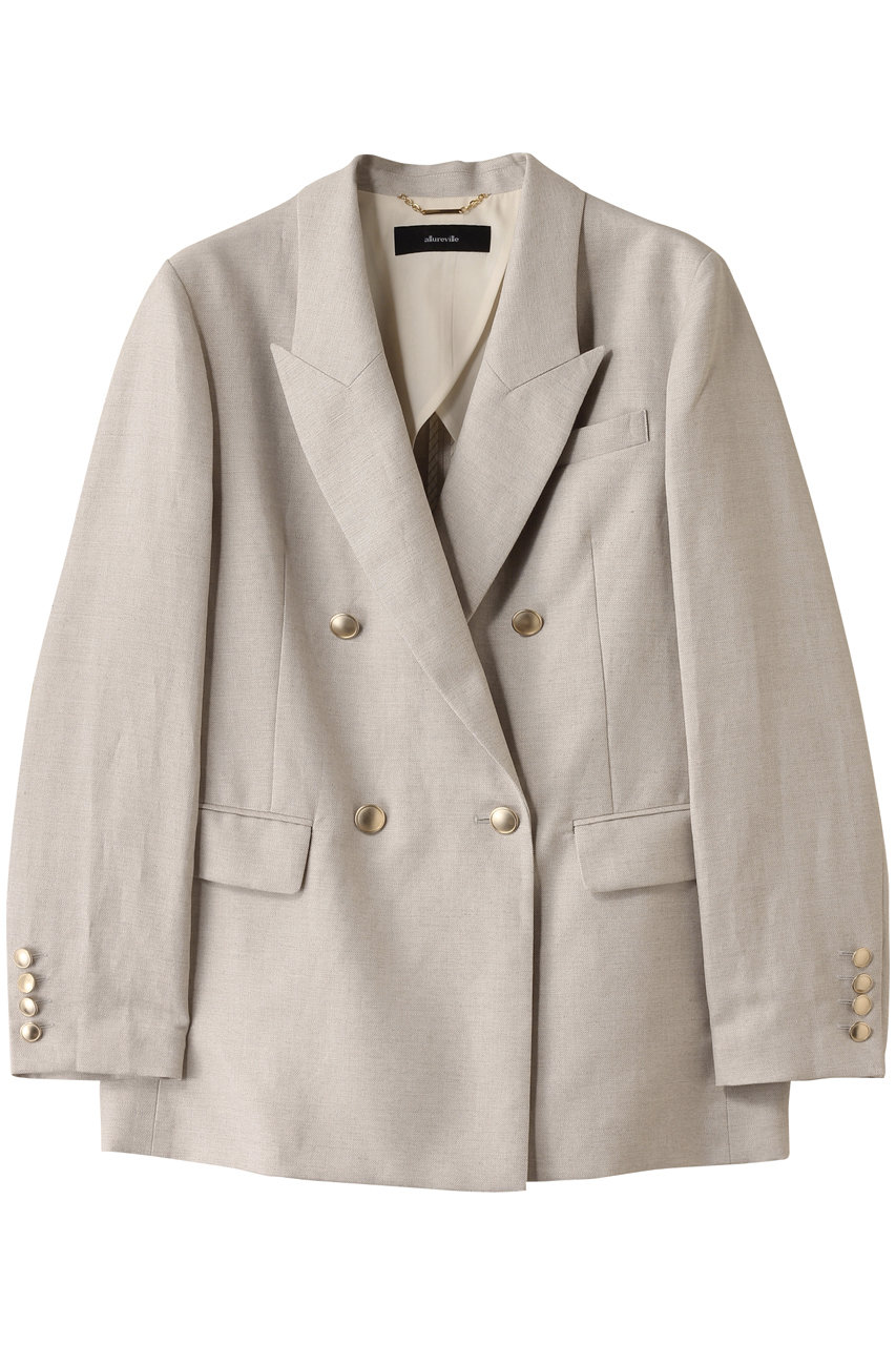allureville シャークスキンダブルブレストジャケット (ベージュ, 2) アルアバイル ELLE SHOP allureville シャークスキンダブルブレストジャケット (ベージュ, 2) アルアバイル ELLE SHOP