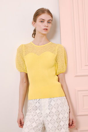 アルアバイル/allurevilleの【Loulou Willoughby】レーシーニットビスチェプルオーバー(110300/110301)