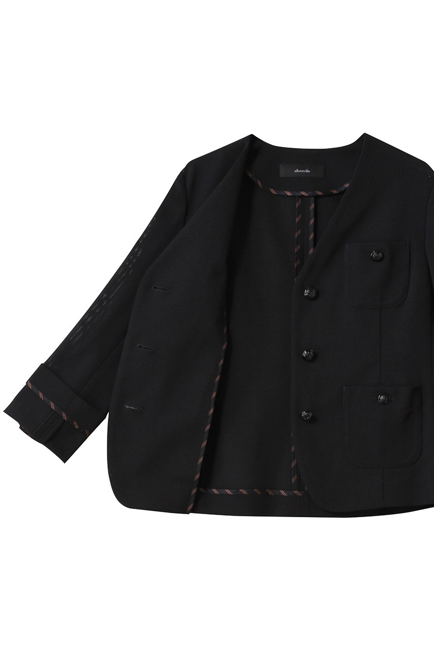 新品 アルアバイル　ルルウィルビー レノクロスクルーネックステッチジャケット レノクロスクルーネックステッチジャケット|allureville
