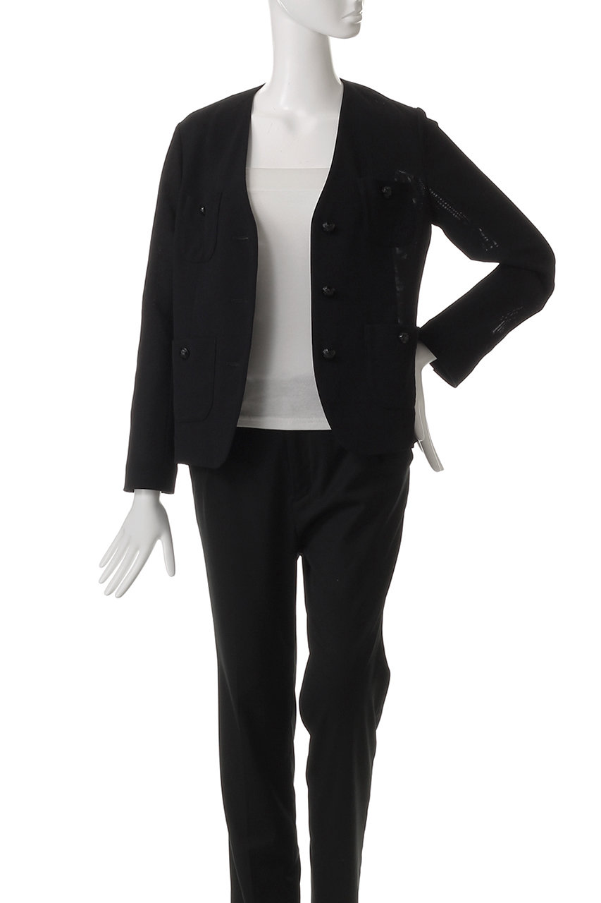 新品 アルアバイル　ルルウィルビー レノクロスクルーネックステッチジャケット レノクロスクルーネックステッチジャケット|allureville