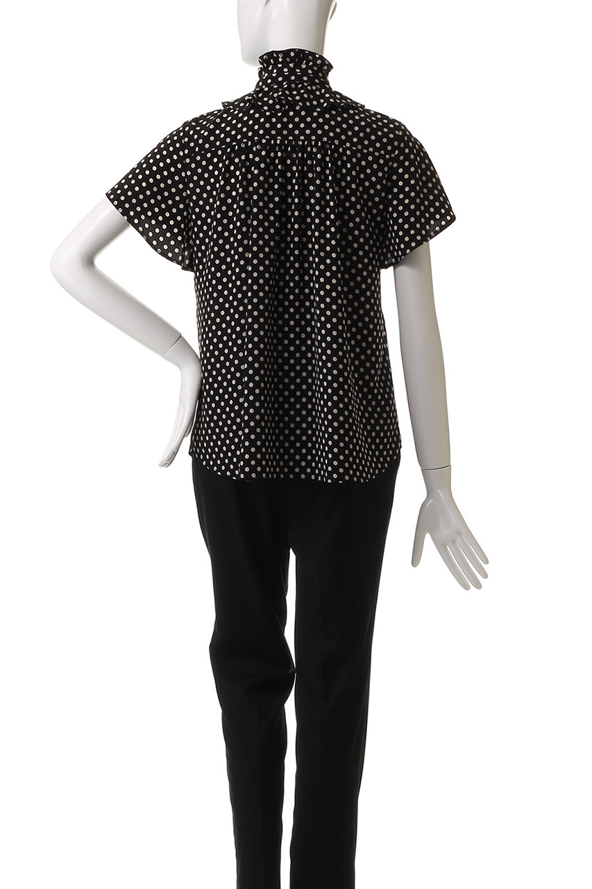 ルルウィルビー デシンドットフレアスリーブブラウス　ブラック　アルアバイル allureville(アルアバイル)｜【Loulou Willoughby】デシンドットフレア