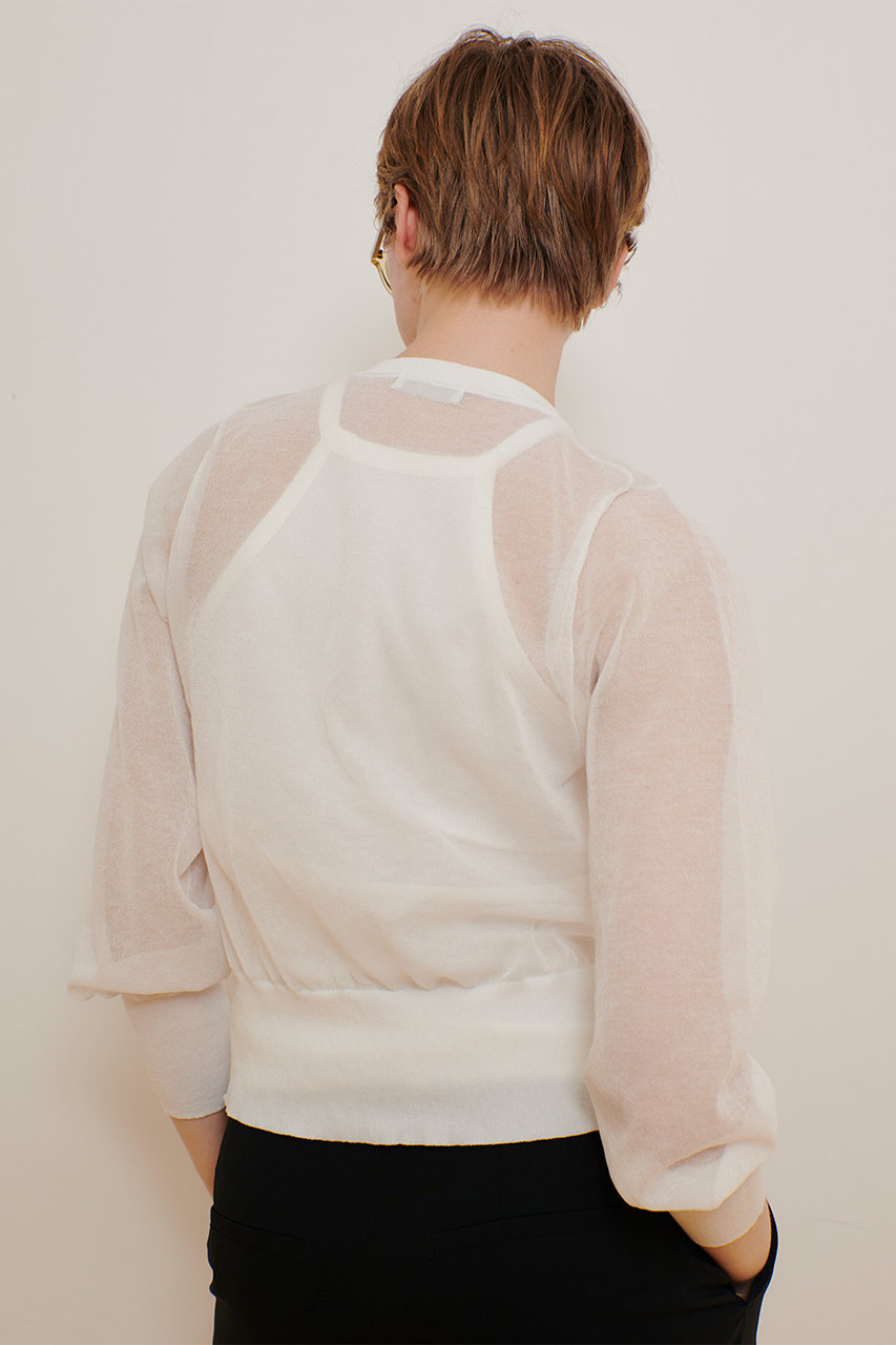 allureville(アルアバイル)｜シアーラミーカーディガン/オフ