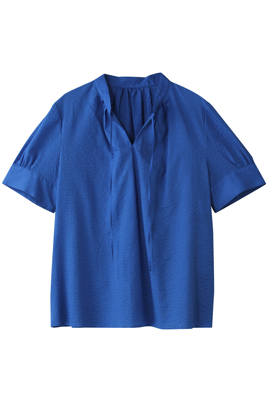 allureville リップルスタンドカラーブラウス (ブルー, 2) アルアバイル ELLE SHOP allureville リップルスタンドカラーブラウス (ブルー, 2) アルアバイル ELLE SHOP