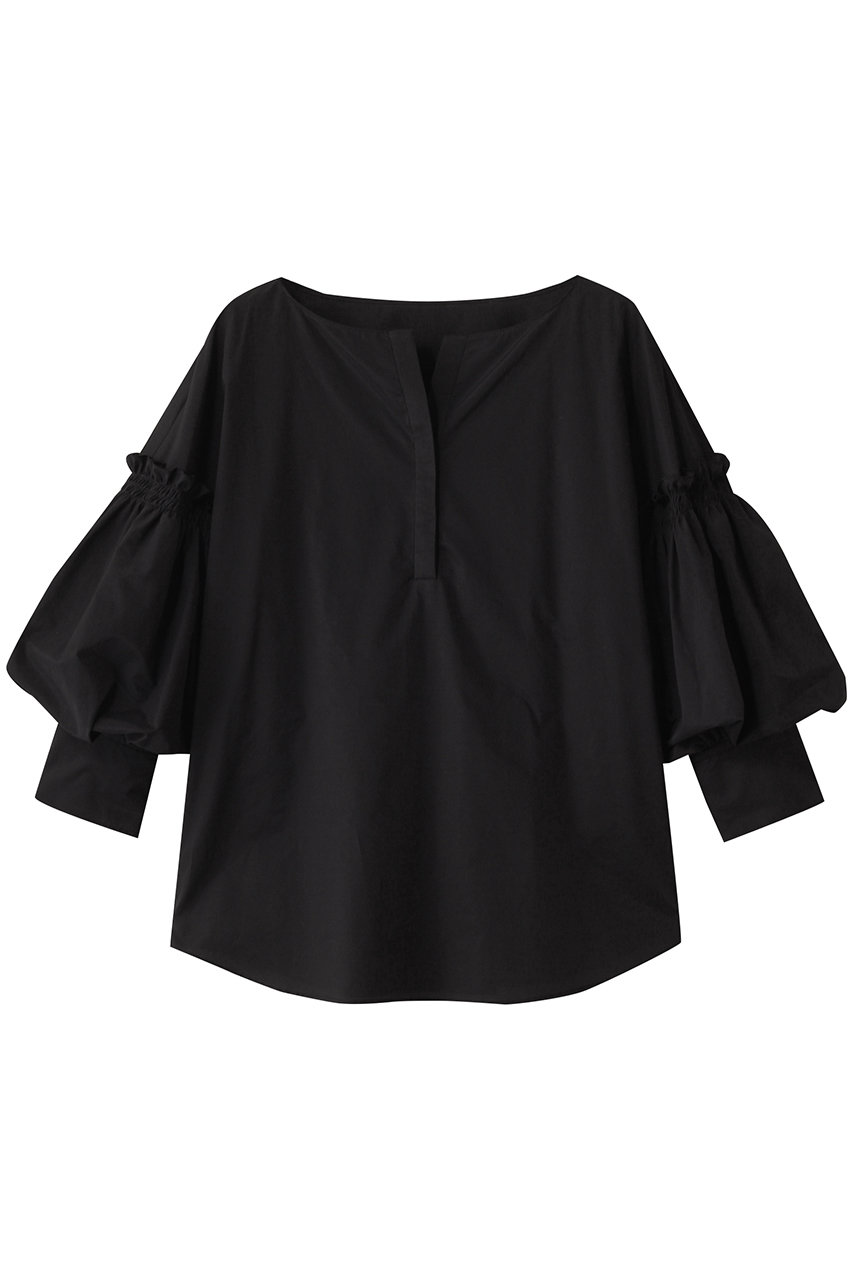 allureville パフギャザースリーブブラウス (ブラック, 2) アルアバイル ELLE SHOP allureville パフギャザースリーブブラウス (ブラック, 2) アルアバイル ELLE SHOP