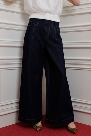 allureville デニムショールジレ 日本製 2size 7157 allureville｜アルアバイルのデニムパンツ（パンツ）通販｜ELLE