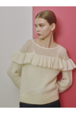 アルアバイル/allurevilleの【LOULOU WILLOUGHBY】モヘヤラッフルプルオーバー(110300/110301)