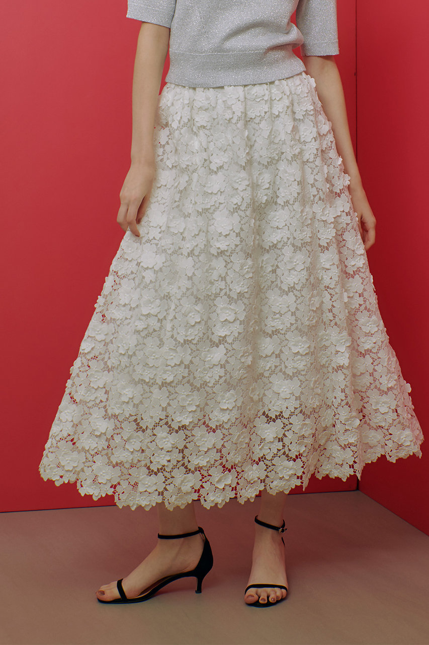allureville 【LOULOU WILLOUGHBY】ケミカルフラワーレーススカート (オフホワイト, 2) アルアバイル ELLE SHOP allureville 【LOULOU WILLOUGHBY】ケミカルフラワーレーススカート (オフホワイト, 2) アルアバイル ELLE SHOP