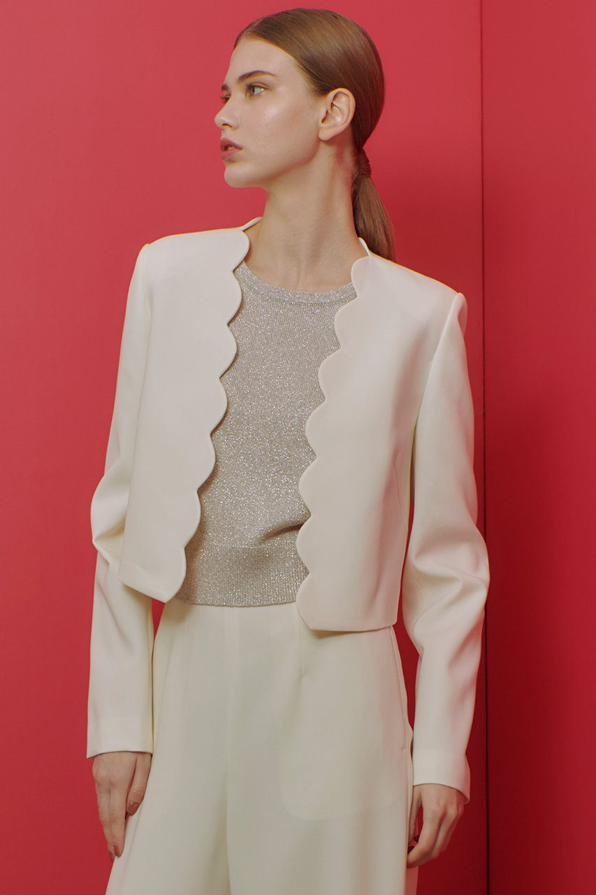 LOULOU WILLOUGHBY ホワイトジャケット LOULOU WILLOUGHBY】ブライトリネン半袖ジャケット|allureville