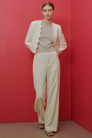 アルアバイル/allurevilleの【LOULOU WILLOUGHBY】ダブルクロスハイウエストサスペンダーパンツ(110600/110601)