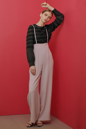 アルアバイル/allurevilleの【LOULOU WILLOUGHBY】ダブルクロスハイウエストサスペンダーパンツ(110600/110601)