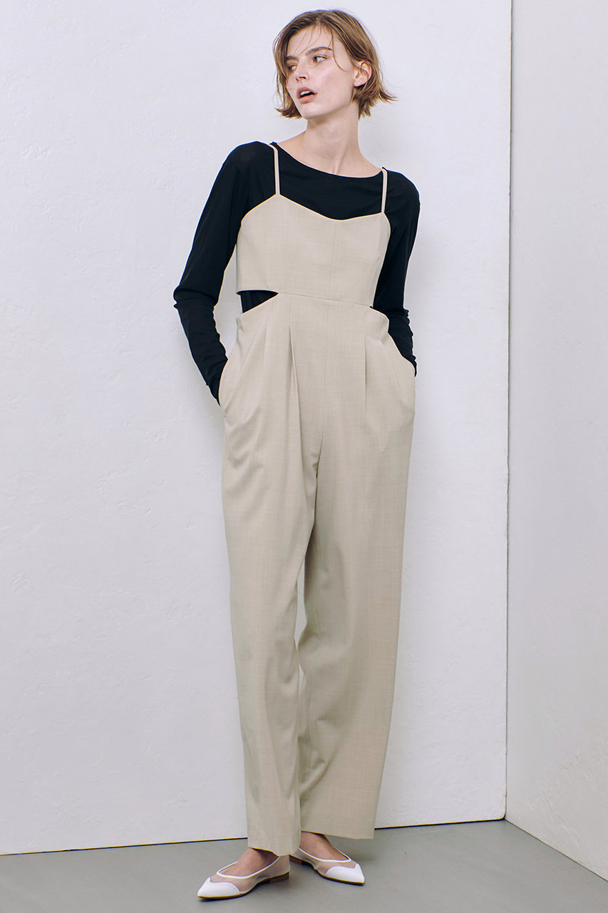 ストレッチトロサロペットパンツ アルアバイル allureville(アルアバイル)｜ストレッチトロサロペットパンツ