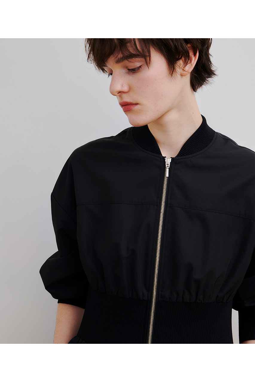 allureville(アルアバイル)｜ボンバーワンピース/ブラック の通販