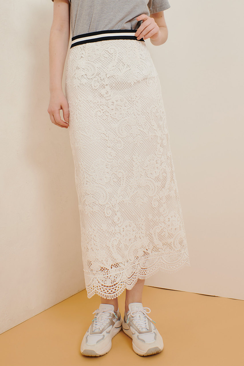 allureville【定価:26,400円】【23年購入】レーススカート allureville(アルアバイル)｜メッシュレーススカート/オフ